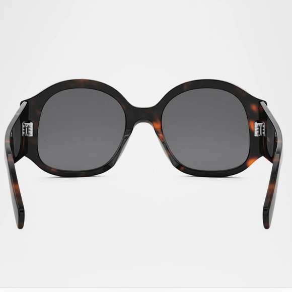 Celine Max Triomphe Round Acetate Sunglasses / Dark Havana NEW main image 12